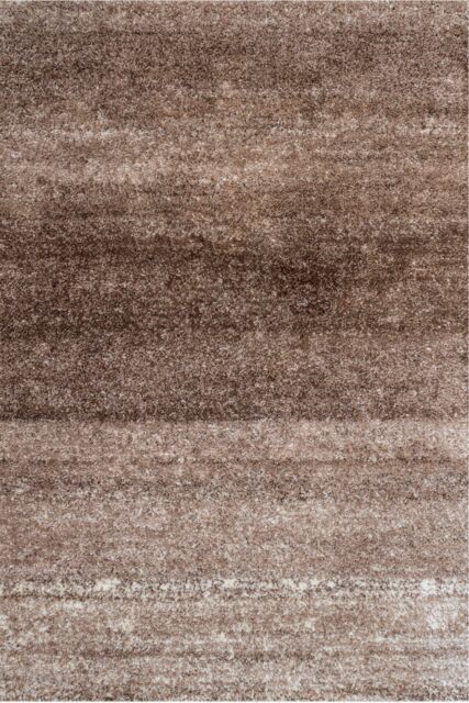 Kukoon Soft Shaggy Rugs Deep Pile Fluffy Beige Stripe Bedroom Carpet Mat - Size: 120 cm x 170 cm - image 1