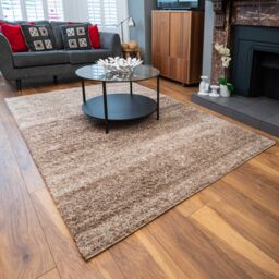 Kukoon Soft Shaggy Rugs Deep Pile Fluffy Beige Stripe Bedroom Carpet Mat - Size: 120 cm x 170 cm - thumbnail 2