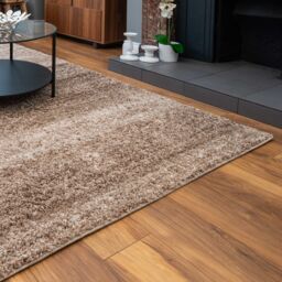 Kukoon Soft Shaggy Rugs Deep Pile Fluffy Beige Stripe Bedroom Carpet Mat - Size: 120 cm x 170 cm - thumbnail 4