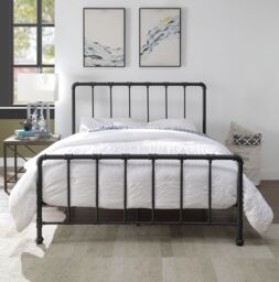Flintshire Furniture Ltd Kinnerton Metal Bed Frame in Black - Size: King - thumbnail 1