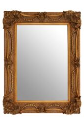 Orsina Pewter Frame Wall Mirror With Bead & Leaf Design, Embossed Floral Mirror, Landscape or Portrait Style Mirror in Brown - thumbnail 1
