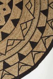 Homescapes Natural & Black Mandala Braided Jute Rug - Size: 200 cm diameter - thumbnail 3