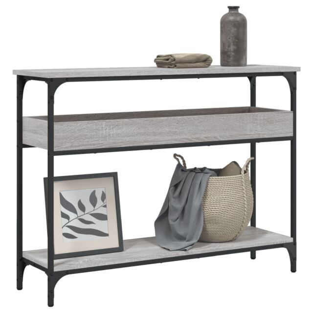 Berkfield Home Console Table with Shelf Grey Sonoma 100x29x75cm Engineered Wood - Size: 100 x 29 x 75 cm - image 1