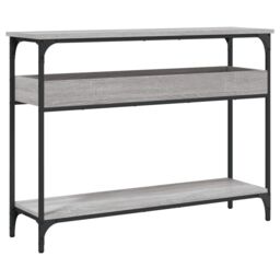 Berkfield Home Console Table with Shelf Grey Sonoma 100x29x75cm Engineered Wood - Size: 100 x 29 x 75 cm - thumbnail 2