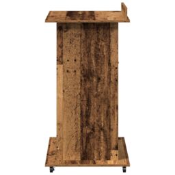 Berkfield Home Lectern Podium with Wheels Old Wood Engineered Wood in Brown - thumbnail 6