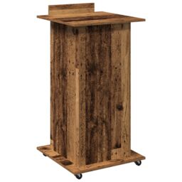Berkfield Home Lectern Podium with Wheels Old Wood Engineered Wood in Brown - thumbnail 7