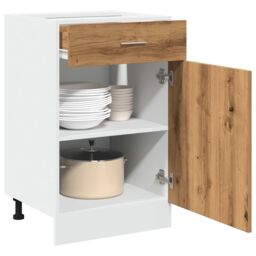 Berkfield Home Drawer Bottom Cabinet Lyon Artisan Oak 50x46x81.5 cm Engineered Wood in Brown - thumbnail 1