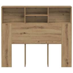 Berkfield Home Headboard Cabinet Artisian Oak 120x19x103.5 cm Engineered Wood in Brown - thumbnail 4