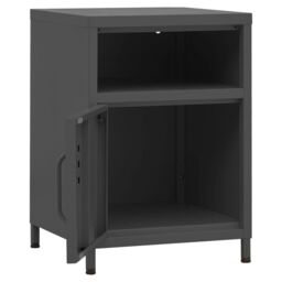 Berkfield Home Nightstand Anthracite 35x35x51 cm Steel - Size: 35 x 35 x 51 cm - thumbnail 6
