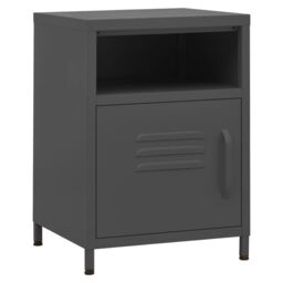 Berkfield Home Nightstand Anthracite 35x35x51 cm Steel - Size: 35 x 35 x 51 cm - thumbnail 2