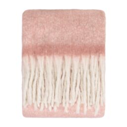 Furn Cozy Woven Tasselled Throw in Pink - Size: 140 cm x 180 cm - thumbnail 2