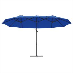 Berkfield Home Garden Cantilever Parasol Azure blue 372 x 198 x 253 cm - thumbnail 5