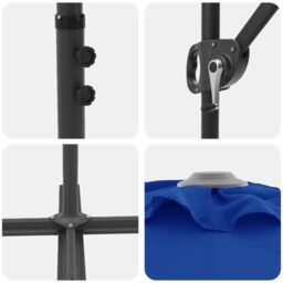 Berkfield Home Garden Cantilever Parasol Azure blue 372 x 198 x 253 cm - thumbnail 9