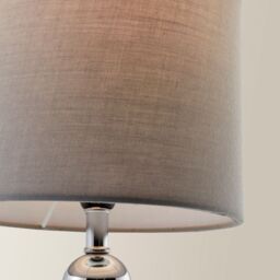 ValueLights Marissa Stacked Ball Silver Chrome Touch Table Lamp in Grey - thumbnail 3