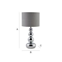 ValueLights Marissa Stacked Ball Silver Chrome Touch Table Lamp in Grey - thumbnail 7