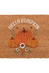 KDMD Hello Pumpkin Coir Doormat - Autumn Welcome for Indoor Use in Brown - Size: Medium - thumbnail 3