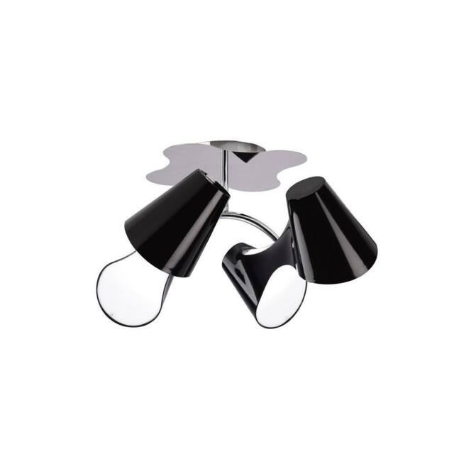 Netlighting Ora Ceiling 2 Arm 4 Light E27 Gloss Black White Acrylic Chrome - image 1