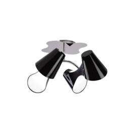 Netlighting Ora Ceiling 2 Arm 4 Light E27 Gloss Black White Acrylic Chrome