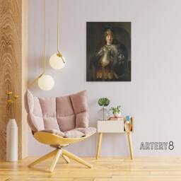 "Artery8 Bellona Roman Goddess of War Rembrandt Canvas Wall Art Print in Grey - Size: W12"" x H16""" - thumbnail 3