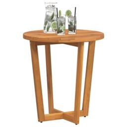Berkfield Home Garden Side Table Round √ò70x75 cm Solid Wood Acacia in Brown - Size: 70x75 cm - thumbnail 4
