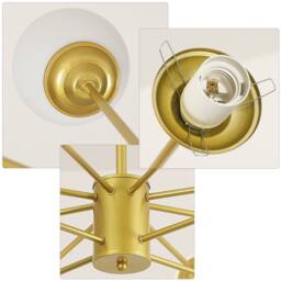Goeco Gold Modern Chandeliers with Glass, E27 Pendant Light Vintage Ball - Size: Small - thumbnail 7
