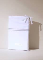 Truly Set of 2 White Satin Stitch Housewife Pillowcases - Size: Standard Pillow Case - thumbnail 2