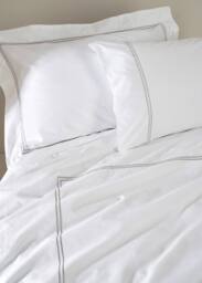 Truly Set of 2 White Satin Stitch Housewife Pillowcases - Size: Standard Pillow Case - thumbnail 3