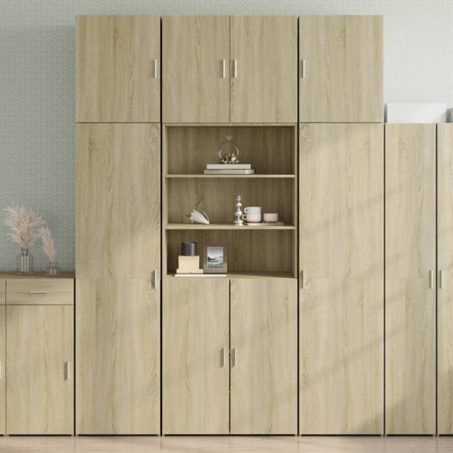 Berkfield Home Highboard Sonoma Oak 80x42.5x249 cm Engineered Wood in Brown - image 1