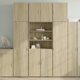 Berkfield Home Highboard Sonoma Oak 80x42.5x249 cm Engineered Wood in Brown - thumbnail 1
