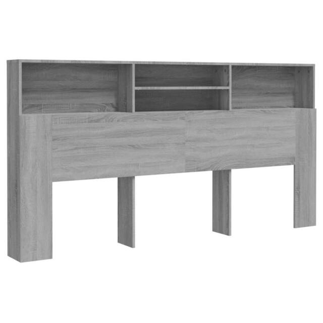 Berkfield Home Headboard Cabinet Grey Sonoma 200x19x103.5 cm - image 1