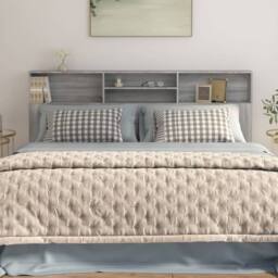Berkfield Home Headboard Cabinet Grey Sonoma 200x19x103.5 cm - thumbnail 5
