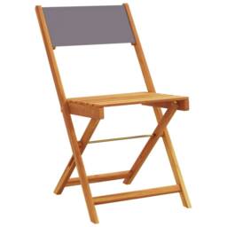 Berkfield Home Beautiful 3 Piece Bistro Set Anthracite Fabric & Solid Wood in Dark Grey - thumbnail 1