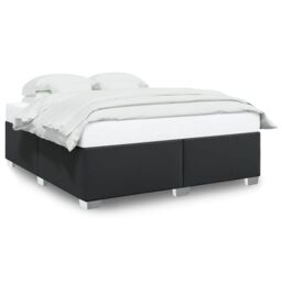 Berkfield Home Bed Frame without Mattress Black¬†Super King Faux Leather in Black - Size: Super King - thumbnail 2