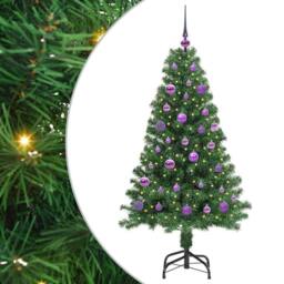Berkfield Home Artificial Christmas Tree with 150 LEDs with Stand Green 150 cm - thumbnail 2