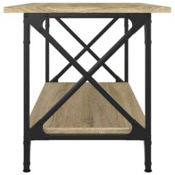 Berkfield Home Classic Coffee Table Sonoma Oak 80x45x45 cm Engineered Wood & Iron in Brown - Size: 80 x 45 x 45 cm - thumbnail 5