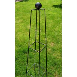 Poppyforge Classic 6Ft Obelisk - Garden Plant Support - L43.2 x W43.2 x H182.9 cm in Black - thumbnail 2