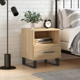 Berkfield Home Bedside Cabinet Sonoma Oak 40x35x47.5 cm Engineered Wood in Brown