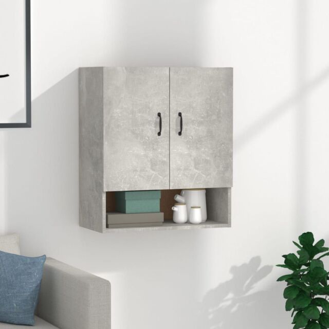 Berkfield Home Wall Cabinet Concrete Grey 60x31x70 cm Engineered Wood - Size: 60 x 31 x 70 cm - image 1