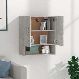 Berkfield Home Wall Cabinet Concrete Grey 60x31x70 cm Engineered Wood - Size: 60 x 31 x 70 cm - thumbnail 3