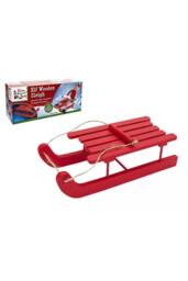 KDMD Elf Red Wooden Sleigh 7x3x2 inch 3 Pack - thumbnail 2