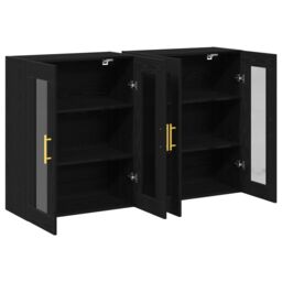 Berkfield Home Wall Mounted Cabinet Set of 2 Black Oak Engineered wood - thumbnail 5