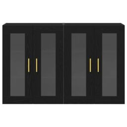 Berkfield Home Wall Mounted Cabinet Set of 2 Black Oak Engineered wood - thumbnail 6