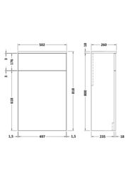 Balterley Contemporary Compact WC Toilet Unit 500mm - Gloss White - thumbnail 7