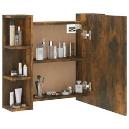 Berkfield Home Mirror Cabinet with LED Smoked Oak 70x16.5x60 cm in Brown - thumbnail 7