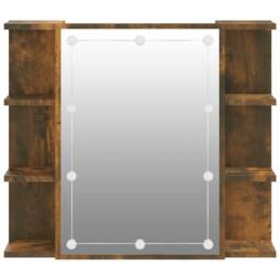 Berkfield Home Mirror Cabinet with LED Smoked Oak 70x16.5x60 cm in Brown - thumbnail 8