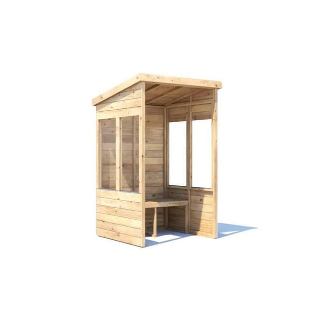 Dunster House Wooden Garden Arbour With Glazed Panels, W1.2m x D1.2m / W4' x D4' in Brown - image 1