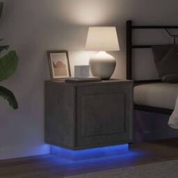 Berkfield Home Bedside Cabinets with LED Lights 2 pcs Concrete Grey 44x34, 5x45 cm - thumbnail 5