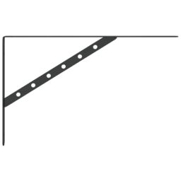 Berkfield Home Shelf Brackets 4 pcs 40x2.5x25 cm Black Stainless Steel - thumbnail 6