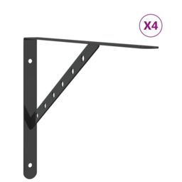Berkfield Home Shelf Brackets 4 pcs 40x2.5x25 cm Black Stainless Steel - thumbnail 2