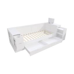 Matteo White Children's Multifunctional Daybed - Storage Single Bed Frame - thumbnail 9